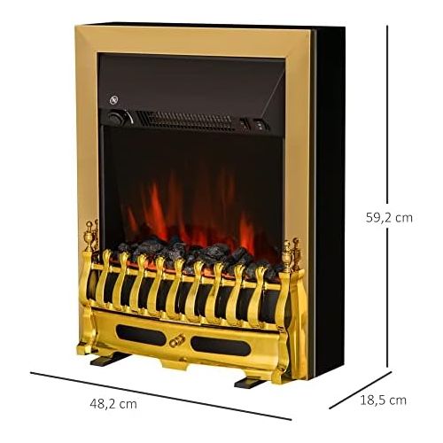  Homcom Electric Fireplace, golden, 820 043