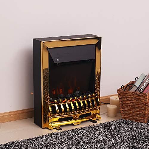  Homcom Electric Fireplace, golden, 820 043