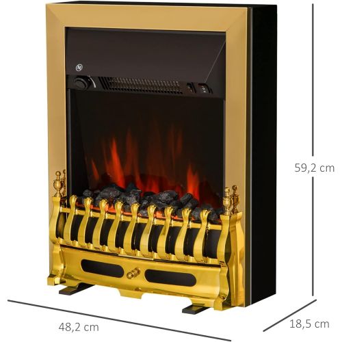  Homcom Electric Fireplace, golden, 820 043