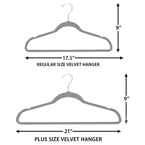  Home Expressions Premium Velvet Hangers (Pack of 20) - Ultra Thin No Slip Velvet Suit Swivel Hangers - 21 Extra Wide Strong Velvet Hangers - Space Saving Clothes Hangers - 21x0.2x1