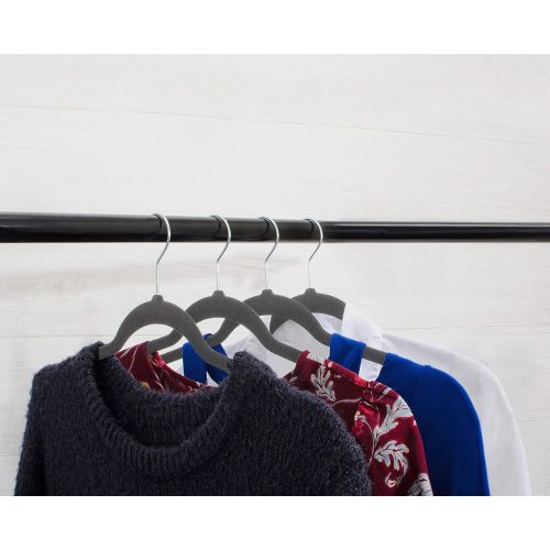  Home Expressions Premium Velvet Hangers (Pack of 20) - Ultra Thin No Slip Velvet Suit Swivel Hangers - 21 Extra Wide Strong Velvet Hangers - Space Saving Clothes Hangers - 21x0.2x1