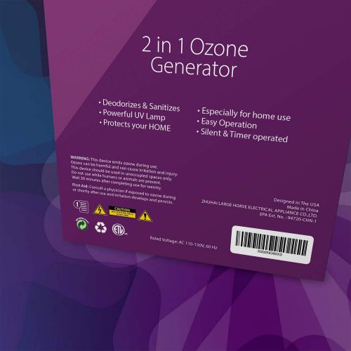  Home Sanitizer Solutions Ozone Generator for Home and Commercial Use - Sterilizes Air with Sanitizing Effect - 10,000mg/h, O3 Air Purifier and Ionizer Machine