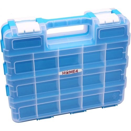  [아마존베스트]HOME4 Double Sided No BPA Toy Display Storage Container Box - Compatible with Mini Toys, Small Dolls, Tools Beyblade - Heavy Duty Organizer Carrying Case - 34 Adjustable Compartmen