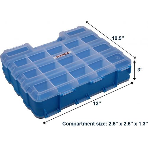  [아마존베스트]HOME4 Double Sided No BPA Toy Display Storage Container Box - Compatible with Mini Toys, Small Dolls, Tools Beyblade - Heavy Duty Organizer Carrying Case - 34 Adjustable Compartmen