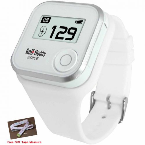  HOMEBOYMALL Golf Buddy Voice Plus GPS Range Finder GolfBuddy GPS Rangefinder with Wristband White Audio Distance& Quick English Manual & Free Gift tape measure