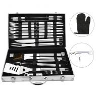 HOMEERR BBQ Tool Set, 26PCS Barbecue Grilling Kit Extra Strong Stainless Steel Utensils with Aluminum Storage Case Men Outdoor Grill for Dad Fathers Gift Birthday Gift