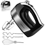 Hand Mixer Electric,HOMEJOY Upgrade 5-Speed Hand Mixer with Turbo,Kitchen Hand Held Mixer with Box,5 Stainless Steel Accessories, for Egg, Cake, Cream, Dough,Black
