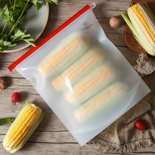  Homelux Theory Reusable Silicone Food Storage Bags Silicone Bags Reusable Bags Silicone Silicone Storage Bags Silicone Food Bags Reusable Silicone Food Bag (2 Extra Large)