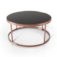 HOMES: Inside + Out YNJ-16901C17 ioHOMES Fawn Contemporary Coffee Table, Black/Rose Gold