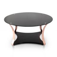 HOMES: Inside + Out YNJ-16902C17 ioHOMES Faye Contemporary Coffee Table, Black/Rose Gold