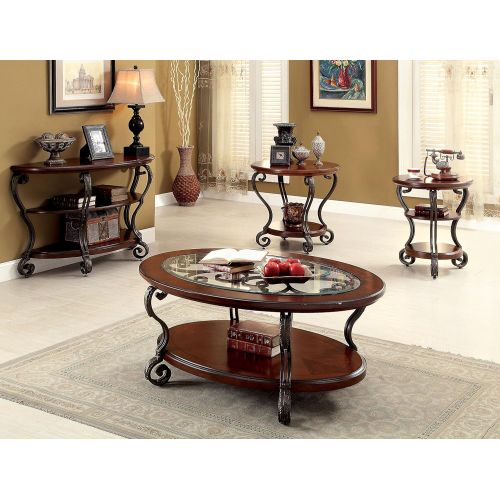  HOMES: Inside + Out IDF-4326C Elizabeth Coffee Table, Brown Cherry