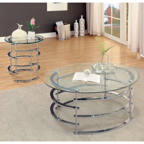  HOMES: Inside + Out IDF-4359CRM-C Natalie Coffee Table, Chrome