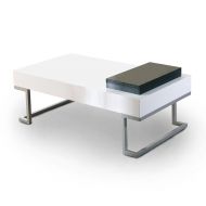 HOMES: Inside + Out ioHOMES Verona Rectangular Coffee Table and Serving Block, Glossy White