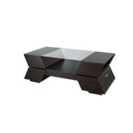 HOMES: Inside + Out ioHOMES Annika Ultra Modern Glass-Top Coffee Table, Espresso