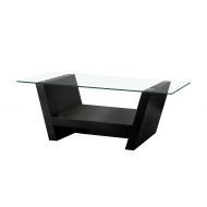 HOMES: Inside + Out ioHOMES Hudson Coffee Table with Glass Top, Black