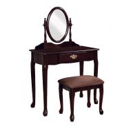 HOMES: Inside + Out ioHOMES Princess Victoria Vanity Table with Stool, Espresso