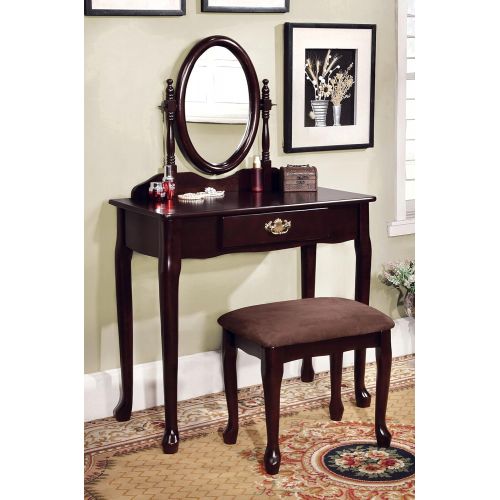  HOMES: Inside + Out ioHOMES Princess Victoria Vanity Table with Stool, Espresso