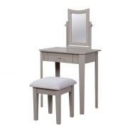 HOMES: Inside + Out IDF-DK6360GY Porvoo Vanity Set Gray