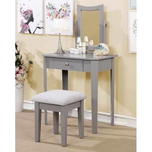  HOMES: Inside + Out IDF-DK6360GY Porvoo Vanity Set Gray