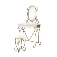 HOMES: Inside + Out ioHOMES Elouise Princess-Inspired Mirror/Vanity Set, Champagne/White