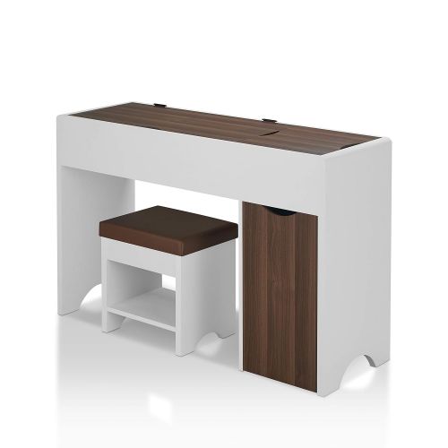  HOMES: Inside + Out YNJ-1862C2 Forssa Vanity Set White, Brown