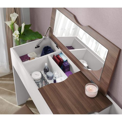  HOMES: Inside + Out YNJ-1862C2 Forssa Vanity Set White, Brown