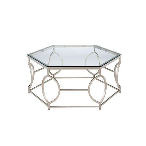  HOMES: Inside + Out ioHOMES Marilyn Geometric Coffee Table, Chrome