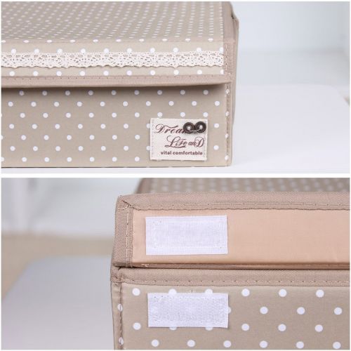  HOMESGU 3 Set Adjustable Storage Box Fabric Storage Bins Foldable Closet Underwear Organizer Drawer Divider kit for Underwear Bras Socks Ties(Set(Bra Box+16-Grid+24-Grid), Dot Pink