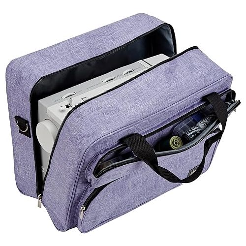  HOMEST Sewing Machine Carrying Case, Universal Tote Bag with Shoulder Strap Compatible with Singer, Brother, Janome, Purple (Patent Design)