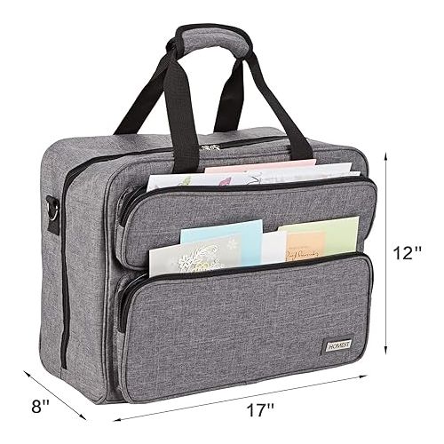  HOMEST Sewing Machine Carrying Case, Universal Tote Bag with Shoulder Strap Compatible with Most Standard Singer, Brother, Janome, Grey (Patent Design)