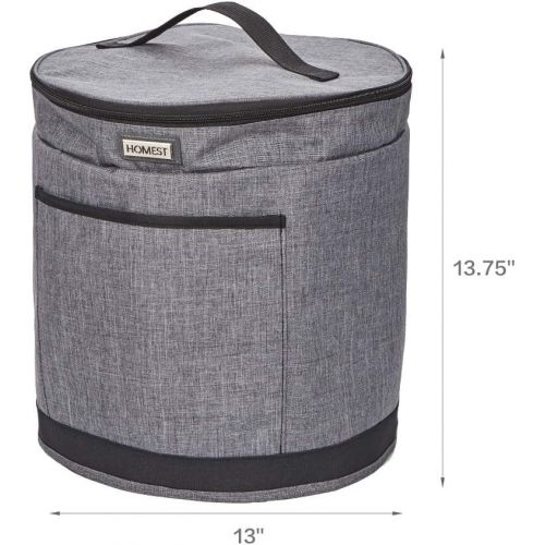  HOMEST 2 Compartments Dust Cover (NO BOTTOM) for 6 Quart Instant Pot, Accessory Pockets for Utensils and Rcipes, Top Zipper Layer for Steamer Rack, Insulated Inner, Easy To Clean,