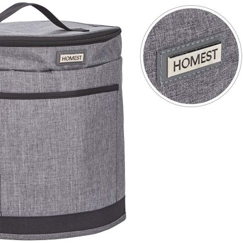  HOMEST 2 Compartments Dust Cover (NO BOTTOM) for 6 Quart Instant Pot, Accessory Pockets for Utensils and Rcipes, Top Zipper Layer for Steamer Rack, Insulated Inner, Easy To Clean,