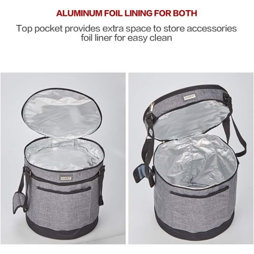  HOMEST 2 Compartments Carry Bag for 6 Quart Instant Pot, Pressure Cooker Travel Tote Bag Have Accessory Pockets for Spoon, Measuring Cup, Steam Rack, Insulated Carrier with Easy to