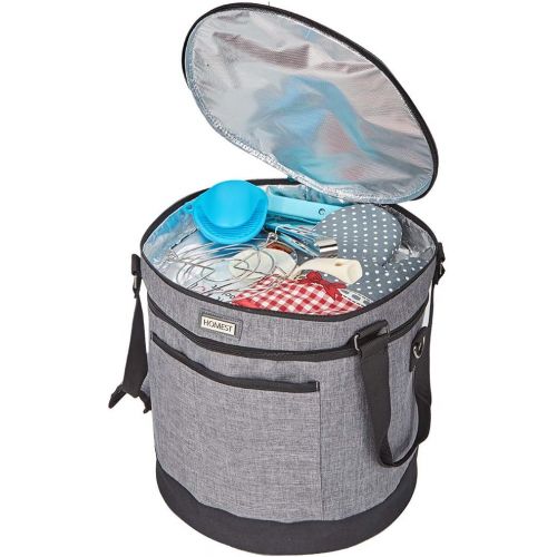  HOMEST 2 Compartments Carry Bag for 6 Quart Instant Pot, Pressure Cooker Travel Tote Bag Have Accessory Pockets for Spoon, Measuring Cup, Steam Rack, Insulated Carrier with Easy to