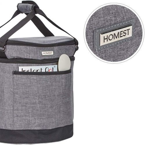  HOMEST 2 Compartments Carry Bag for 6 Quart Instant Pot, Pressure Cooker Travel Tote Bag Have Accessory Pockets for Spoon, Measuring Cup, Steam Rack, Insulated Carrier with Easy to