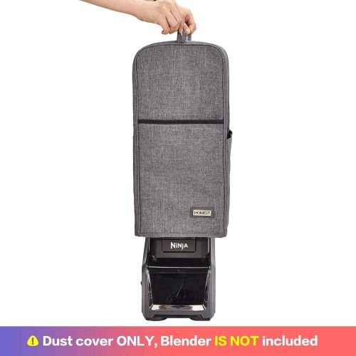  HOMEST Blender Dust Cover with Accessory Pocket Compatible with Ninja Foodi, Grey (Patent Pending)