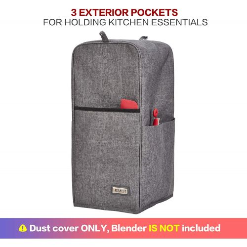  HOMEST Blender Dust Cover with Accessory Pocket Compatible with Ninja Foodi, Grey (Patent Pending)