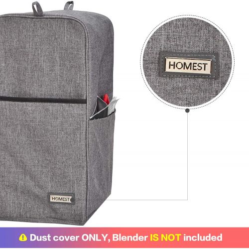  HOMEST Blender Dust Cover with Accessory Pocket Compatible with Ninja Foodi, Grey (Patent Pending)