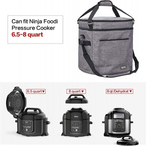  HOMEST Carrying Bag for Ninja Foodi 9-in-1 Pressure, Slow Cooker, Air Fryer with 6.5-8 Quart, Insulated Travel Carrier with Easy to Clean Lining, Top Zip Compartment and Accessory