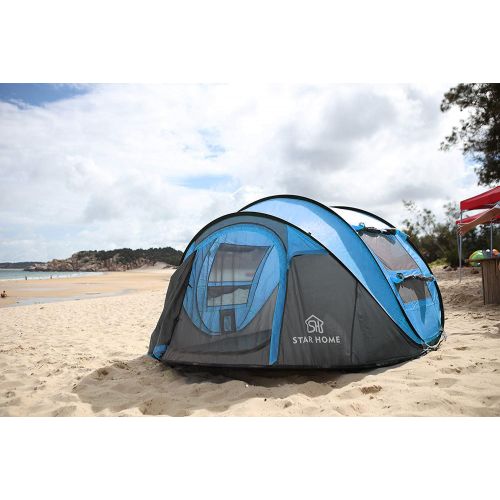  HOMESTAR STAR HOME Family Tents for Camping 3-4 Person Pop up Tent Sun Shelter with UV Protection Waterproof Windproof Automatic Tent