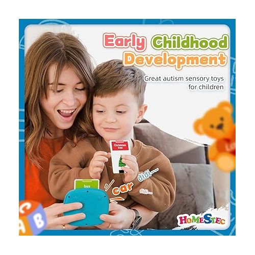  Toddlers Talking Flash Cards with American accent & 288 Sight Words, Speech Therapy Toys for 3 4 5 6 Years Old Boys and Girls, Learning Educational Montessori Sensory kit, Kids Birthday Gifts