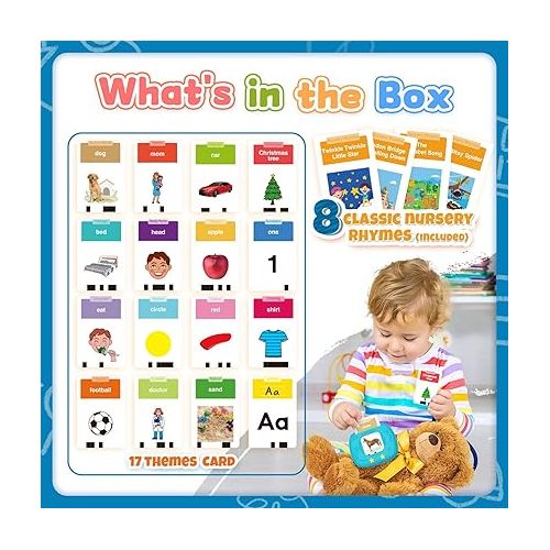  Toddlers Talking Flash Cards with American accent & 288 Sight Words, Speech Therapy Toys for 3 4 5 6 Years Old Boys and Girls, Learning Educational Montessori Sensory kit, Kids Birthday Gifts