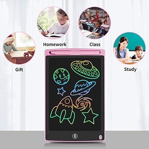  [아마존베스트]HOMESTEC LCD Writing Board, 8.5 Inches, Colourful Display, Childrens Laptop for Notes/Drawing, Optimal Paper Replacement, Childrens Toys, 3 Years and Above