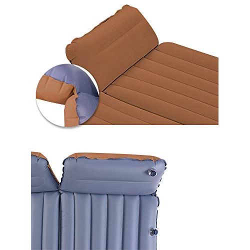  HOMETAK Car Air Mattress Bed for SUV Trunk Long Size 77 Inflatable Pad Camping with Electric Pump Thickened Minivan Truck Quick Inflation/Deflation Tent (Light Brown)