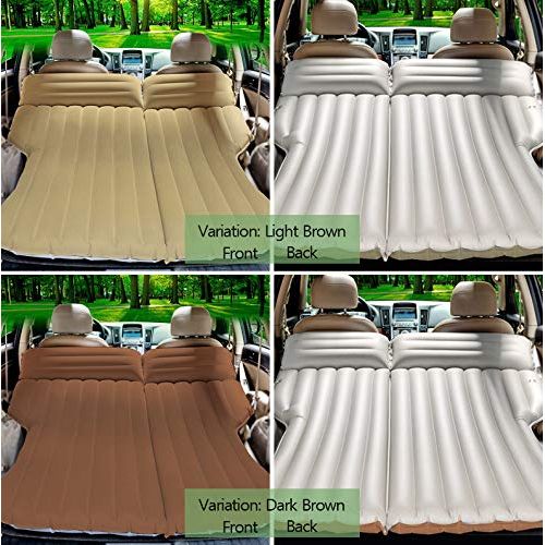  HOMETAK Car Air Mattress Bed for SUV Trunk Long Size 77 Inflatable Pad Camping with Electric Pump Thickened Minivan Truck Quick Inflation/Deflation Tent (Light Brown)