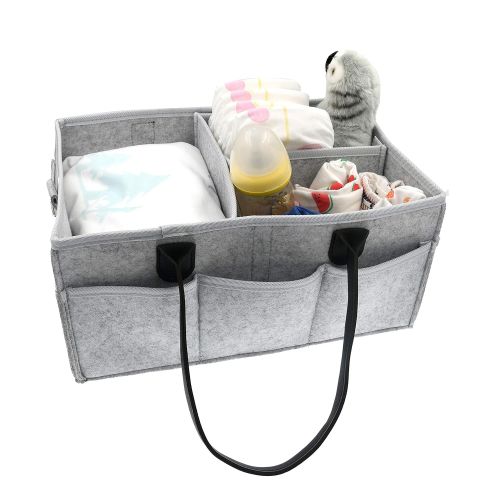  HOMEVAGE Diaper Caddy - Baby Diaper Caddies Organizer, Cloth Diapering, Tote Bag, Nursery Storage Bin for Changing Table, Portable Car Travel Organizer, Baby Wipes Shower Gift Basket for Ba