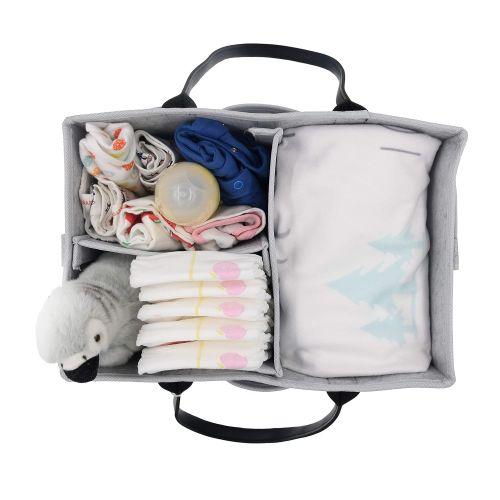  HOMEVAGE Diaper Caddy - Baby Diaper Caddies Organizer, Cloth Diapering, Tote Bag, Nursery Storage Bin for Changing Table, Portable Car Travel Organizer, Baby Wipes Shower Gift Basket for Ba