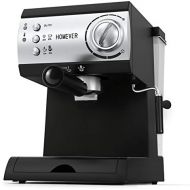 [아마존베스트]Espresso Siebtragermaschine,Homever 15 Bar Espressomaschine Kaffeemaschine mit Milchschaum Duese,1050W Direktwahltasten & Drehregler,1 oder 2 Tassen Espresso Funktion zum Espresso,L