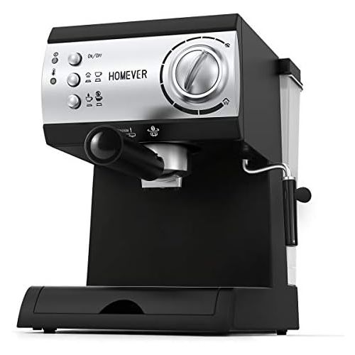  Espresso Siebtragermaschine,Homever 15 Bar Espressomaschine Kaffeemaschine mit Milchschaum Duese,1050W Direktwahltasten & Drehregler,1 oder 2 Tassen Espresso Funktion zum Espresso,L