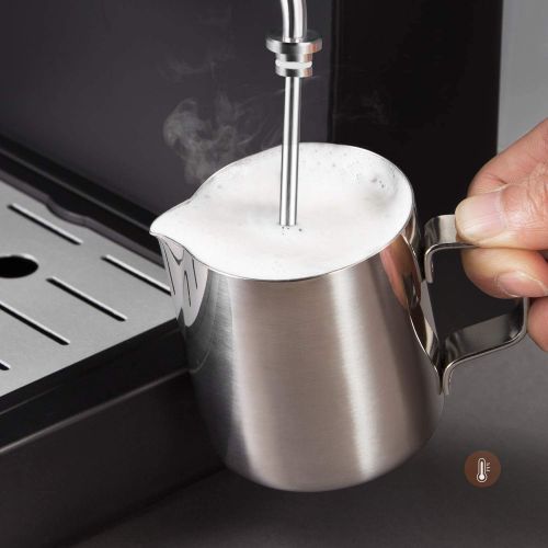  Espresso Siebtragermaschine,Homever 15 Bar Espressomaschine Kaffeemaschine mit Milchschaum Duese,1050W Direktwahltasten & Drehregler,1 oder 2 Tassen Espresso Funktion zum Espresso,L